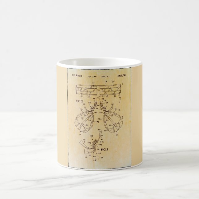 Tasse vintage d'impression de brevet de harnais (Centre)