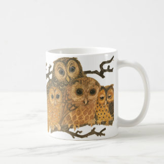 tasse vintage d'impression de hibou