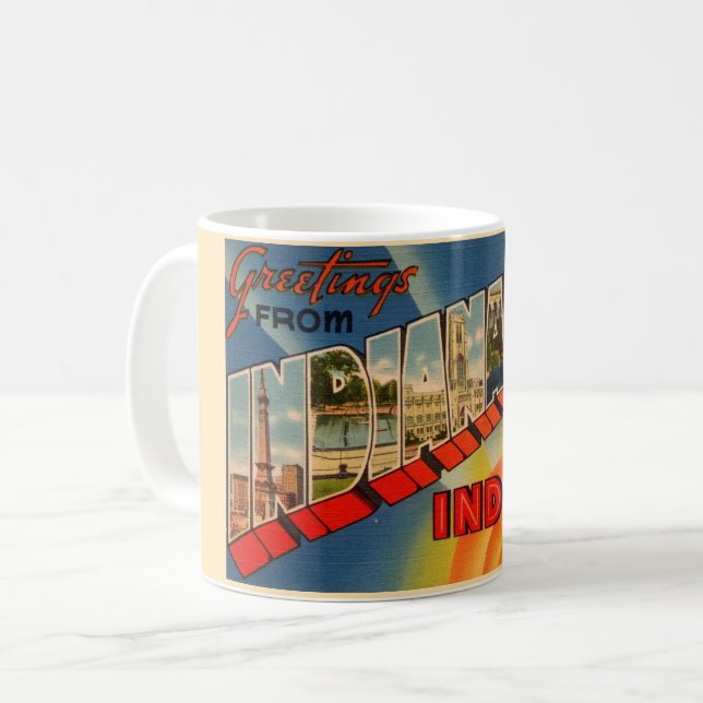 Tasse Vintage Indianapolis, IN  (Devant gauche)