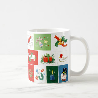 Tasse vintage nostalgique d'icônes de Noël