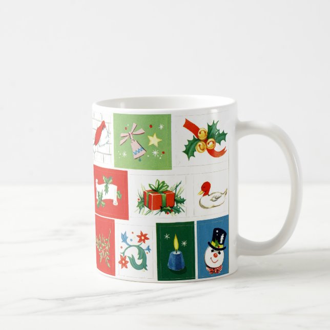 Tasse vintage nostalgique d'icônes de Noël (Droite)