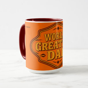 Tasse vintage Orange Meilleur Papa du Monde Pers