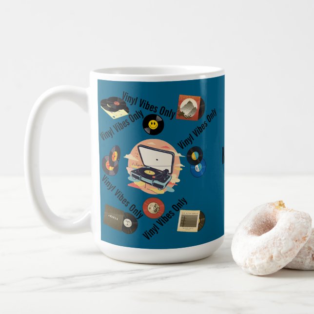Tasse vinyle rétro vintage (Avec donut)