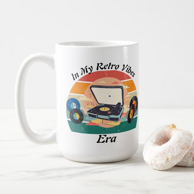 Tasse vinyle rétro vintage (Avec donut)