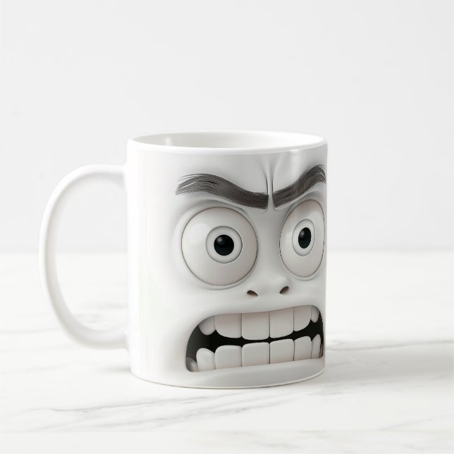 Tasse Visage Choqué Drôle | Expression Surprise (Gauche)
