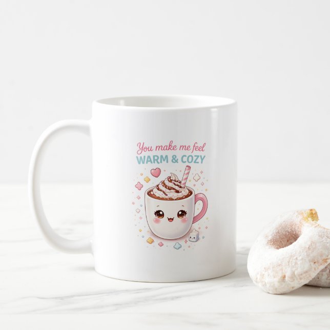 Tasse Vous Me Faites Me Sentir Chaud et Confortabl (Avec donut)
