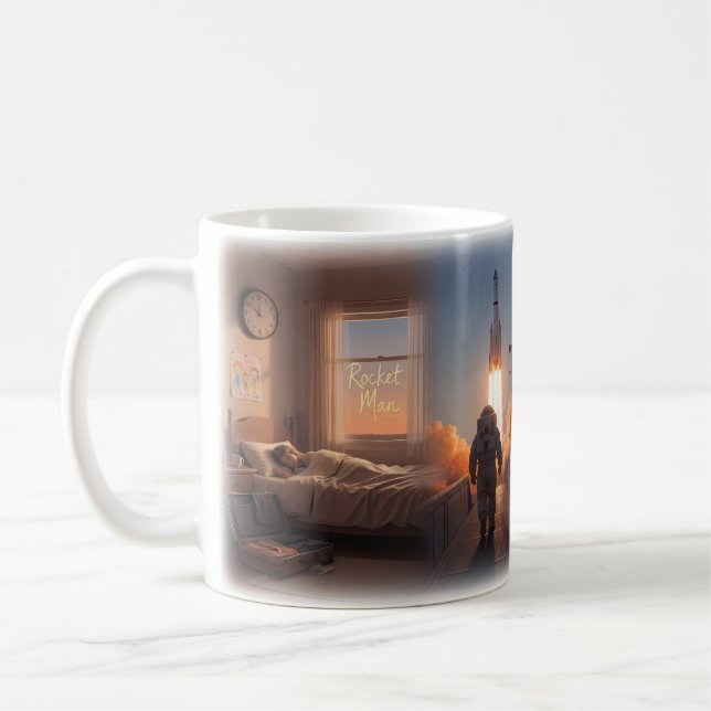 Tasse Voyage Spatial Homme Fusée Rêve (Gauche)