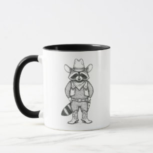 Tasse Western Cowboy Raton Laveur Vintage à motifs