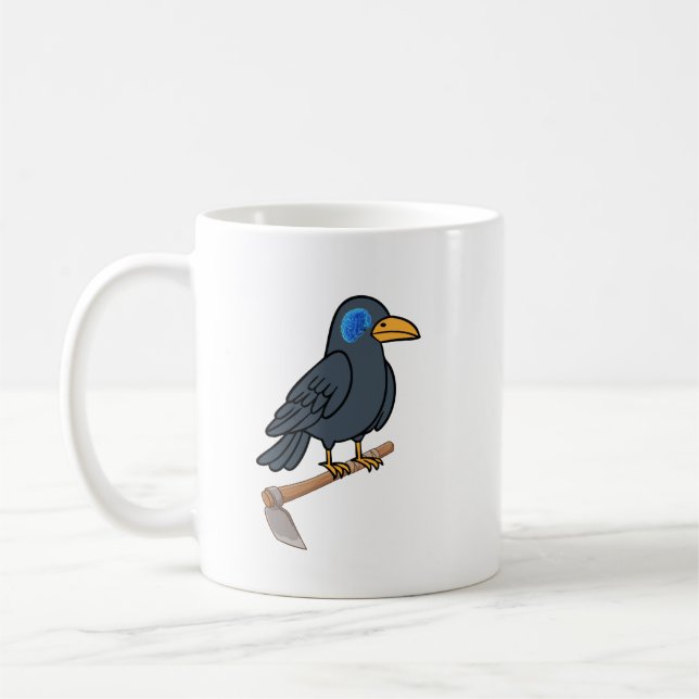 Tasse Whimsical Crow Brain Eye | Oiseau Esthétique (Gauche)