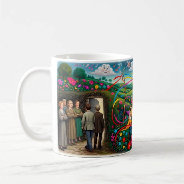 Tasse Whimsical Maypole Chaos et Joie du Printemps (Gauche)