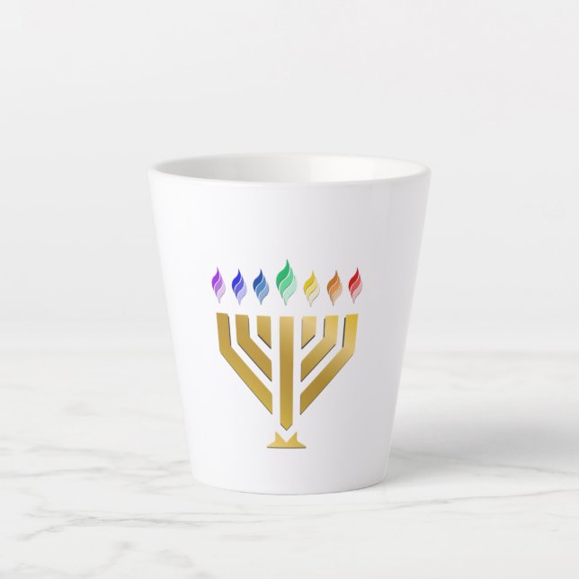 Tasse Yada Yahowah Menorah Latte (Devant)