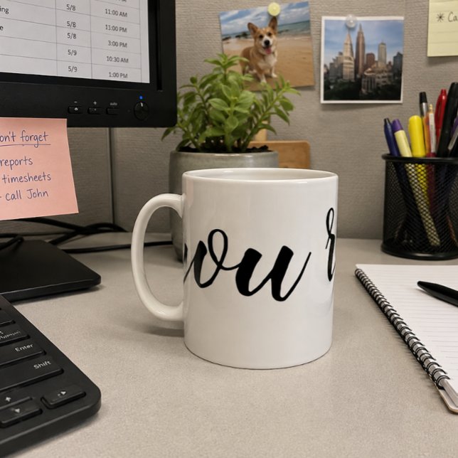 Tasse 'You Rock' Minimaliste Encourageante Blanc & (Créateur téléchargé)