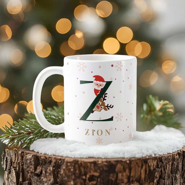 Tasse Z Monogramme de Noël Personnalisée (Créateur téléchargé)