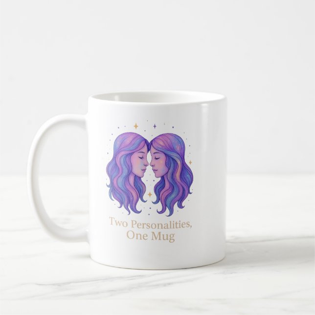 Tasse Zodiaque Gémeaux – Cadeau Drôle pour Gémeaux (Gauche)