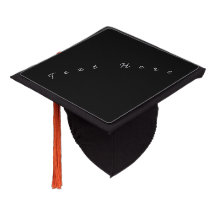 Tassel noir personnalisé avec texte imprimé ici, l