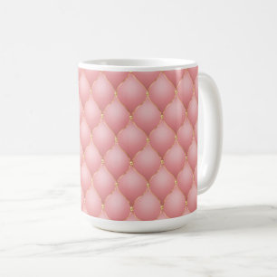Tasses à café à motif capitonné en or rose