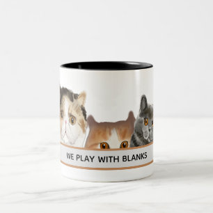 Tasses à café avec des chats drôles jouant au Mahj