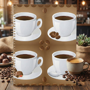 Tasses à café avec haricots et chocolat