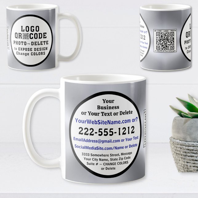 Tasses à café avec LOGO, CODE QR, PHOTO de l'entre (Customer appreciation gifts with Logo, QR Code and or Photo. Personalized Promotional gifts. Product)