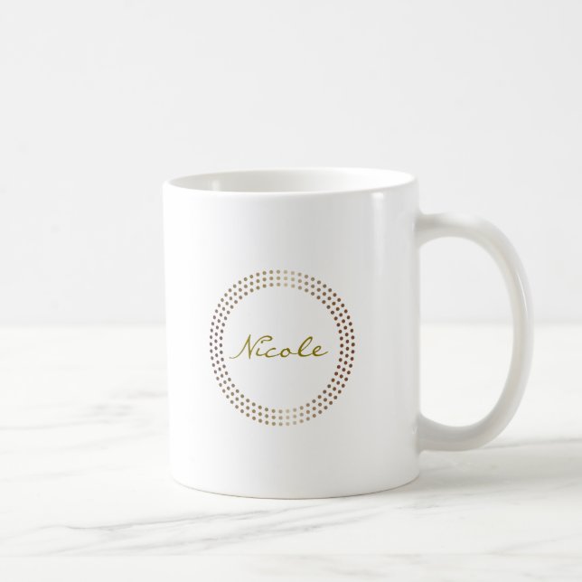 Tasses à café Cercles Dorés Pointillés Moderne (Droite)