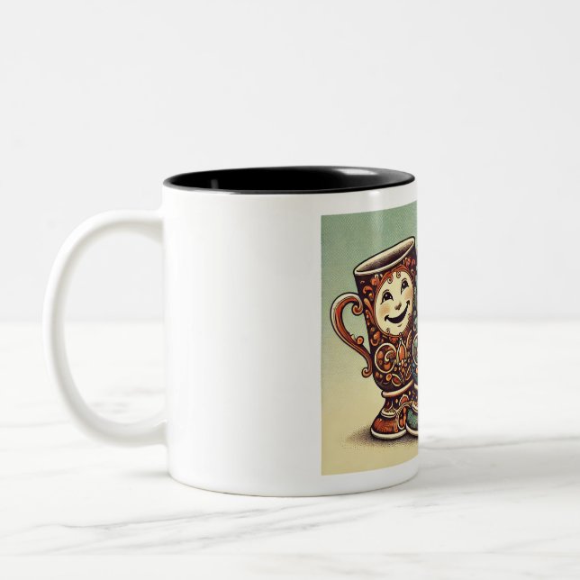 Tasses à café colorées et joyeuses  (Gauche)