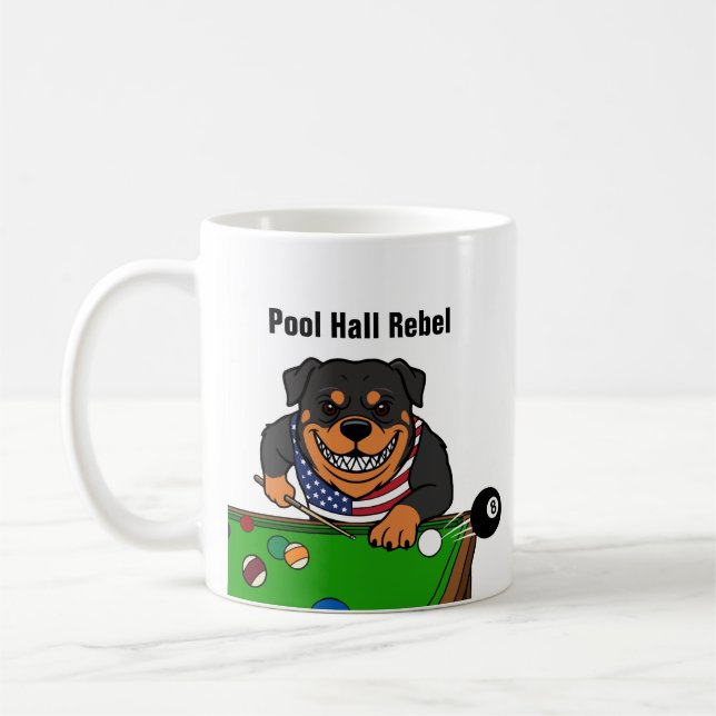 Tasses à café drôles de Rottweiler rebelle de sall (Gauche)