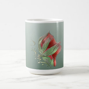 Tasses à café élégantes rouges et vertes 