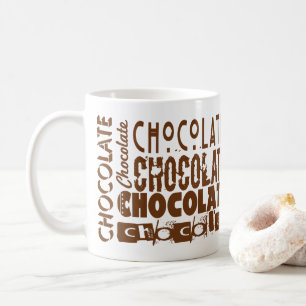Tasses à café en typographie au chocolat