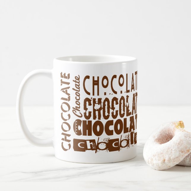 Tasses à café en typographie au chocolat (Avec donut)