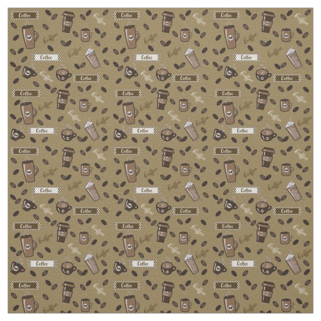 Tasses à café et tissu motif d'art-parole (Échantillon)