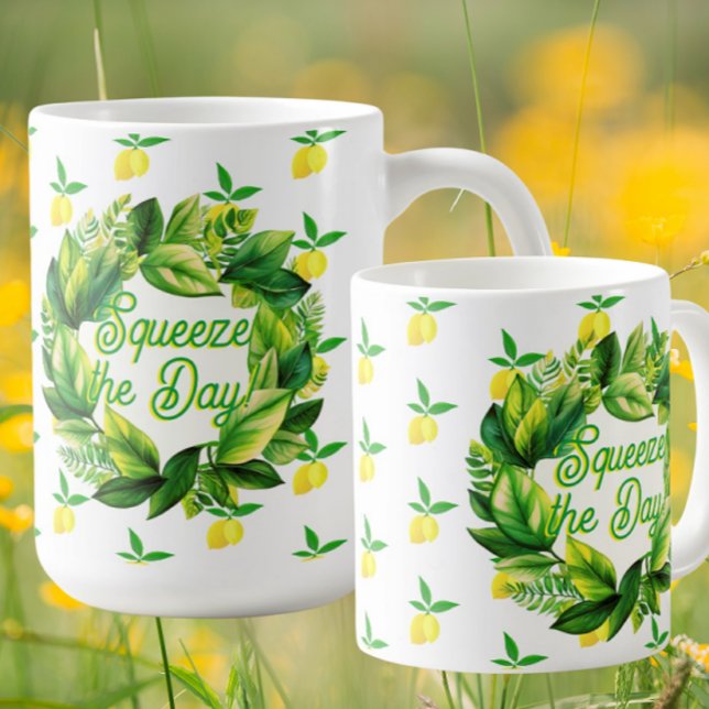 Tasses à café Faites craquer les citrons jaunes du (Squeeze the day!)