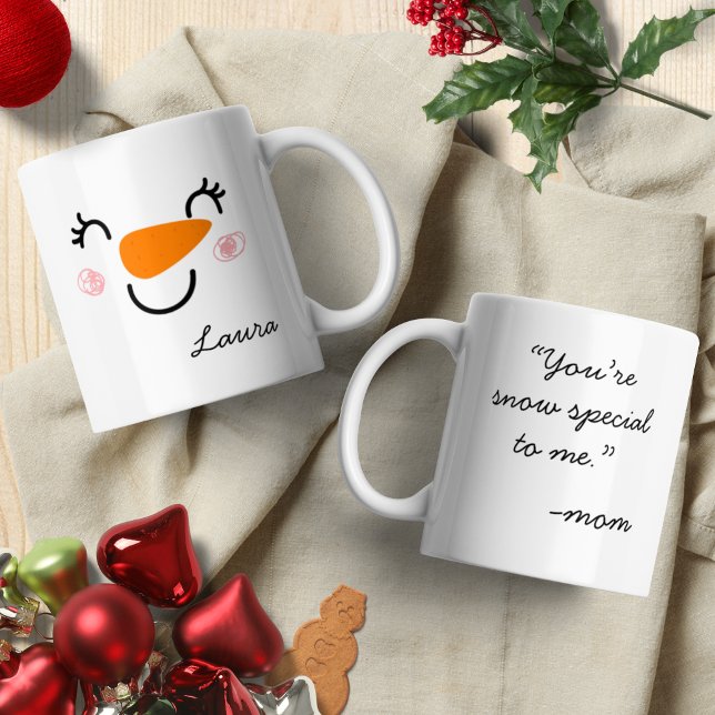 Tasses à café Joyeux visage de bonhomme de neige d (Créateur téléchargé)