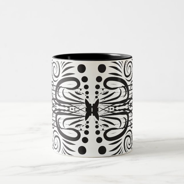 Tasses à café noir et blanc artistiques (Centre)