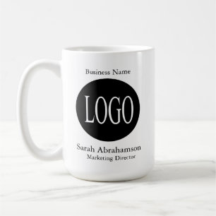 Tasses à café personnalisées avec logo noir et bla