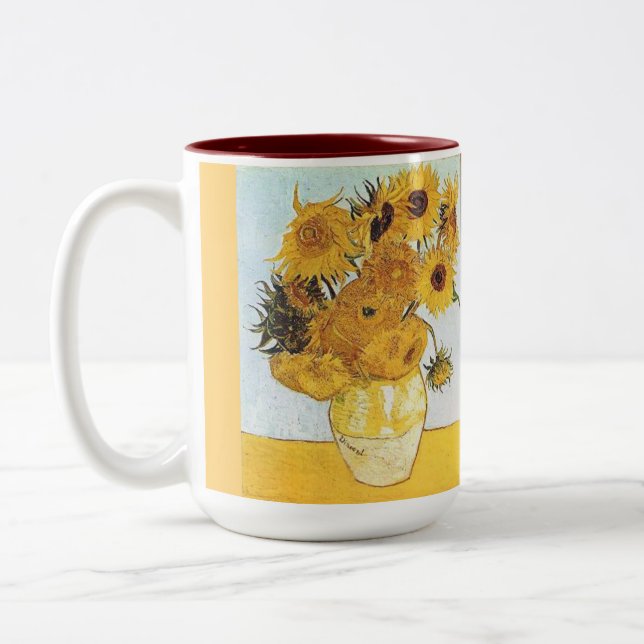 tasses à café personnalisées - les tournesols de v (Gauche)