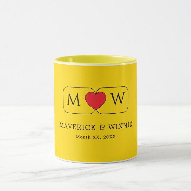 Tasses à café pour couple chic Cadeau de mariage (Centre)