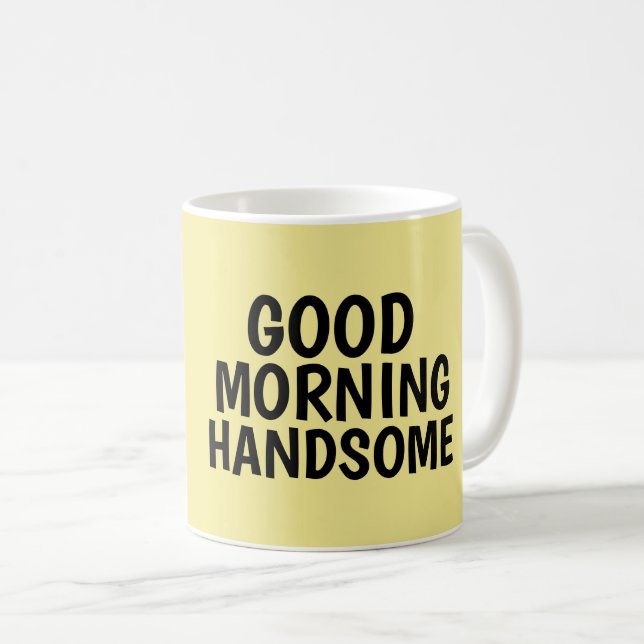 Tasses à café pour lui, bonjour beau (Devant droit)