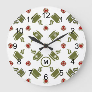 Tasses à café rétro jetées Horloge murale