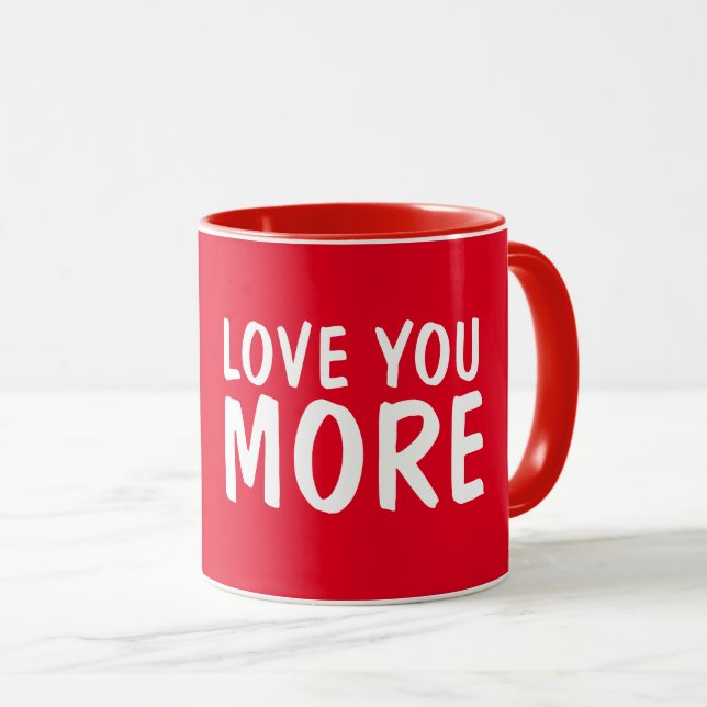 TASSES À CAFE Romantiques JE T'AIME DAVANTAGE (Devant droit)