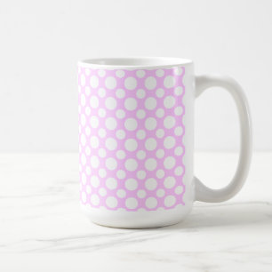 Tasses à café roses avec pois blancs