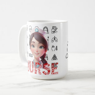 tasses à café sur le thème de l'infirmière pour le