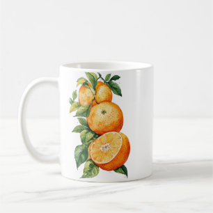 Tasses à eau colorée Oranges et Branche de Citron