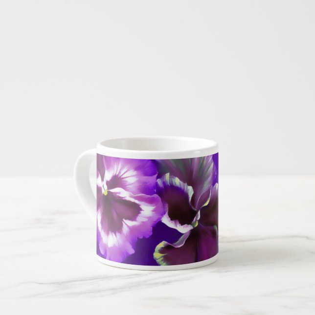 Tasses à espresso violettes stylisées à l'art des  (Devant gauche)