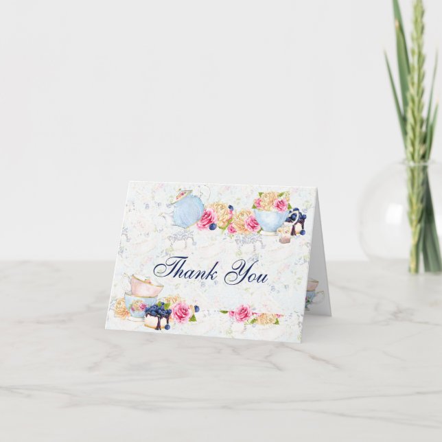 Tasses à thé Roses à la théière Merci (Devant)