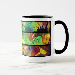 Tasses Abstraites aux Vitres Peintes