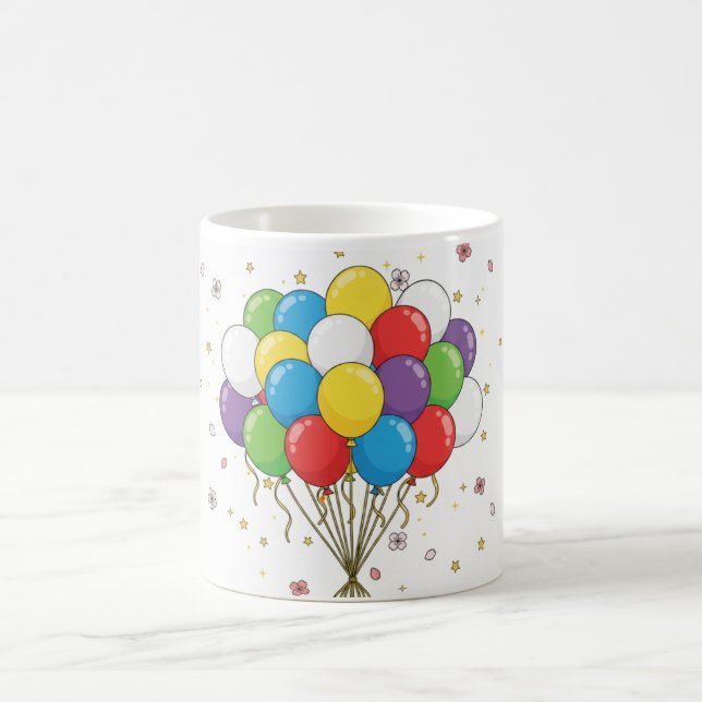 Tasses avec motifs de ballons colorés (Centre)