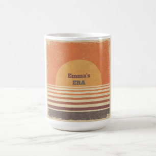 Tasses Café Personnalisées avec Rayures Rétro 70 S