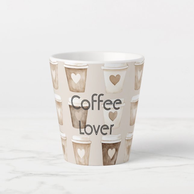 Tasses cœur café crème (Devant)