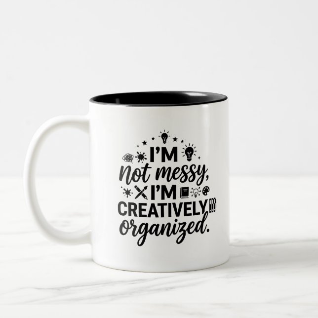 Tasses Créativement Organisées Citation Deux Tons (Gauche)