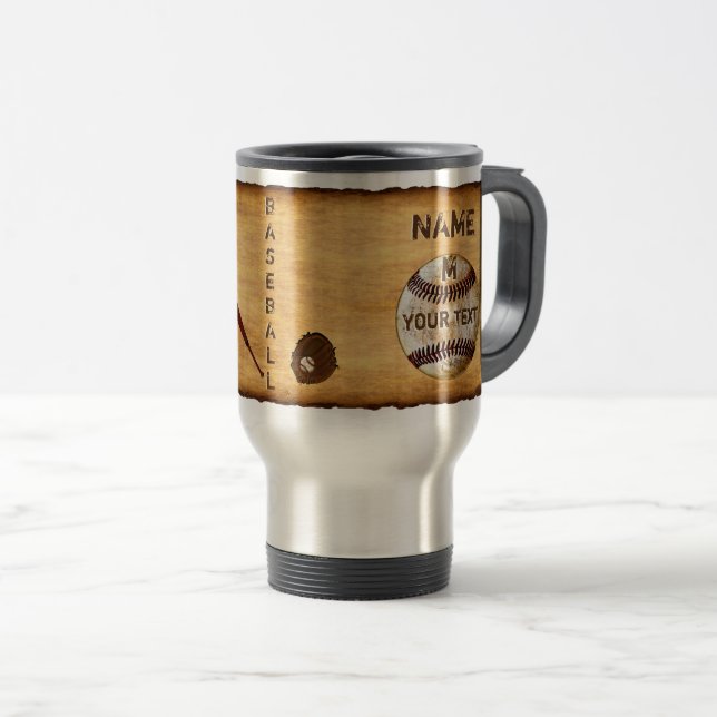 Tasses de baseball à monogramme personnalisées ave (Devant droit)